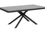 Ityhome - Tavolo Allungabile 180/284X90 Cm Karida Evolution Cemento Telaio E Gambe Antracite