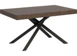 Ityhome - Tavolo Allungabile 140/400X90 Cm Karida Noce Gambe Antracite