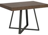 Ityhome - Tavolo Allungabile 120/204X80 Cm Abbraccio Noce Gambe Antracite