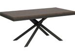 Ityhome - Tavolo Allungabile 180/284X90 Cm Karida Evolution Noce Telaio E Gambe Antracite