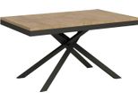 Ityhome - Tavolo Allungabile 160/264X90 Cm Karida Evolution Quercia Natura Telaio E Gambe Antracite
