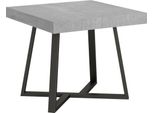 Ityhome - Tavolo Allungabile 90/194X90 Cm Zeplir Cemento Gambe Antracite