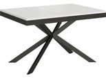 Ityhome - Tavolo Allungabile 160/264X90 Cm Plaker Evolution Bianco Frassino Telaio E Gambe Antracite