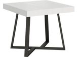 Ityhome - Tavolo Allungabile 90/194X90 Cm Zeplir Bianco Frassino Gambe Antracite