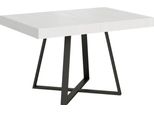 Ityhome - Tavolo Allungabile 120/380X90 Cm Abbraccio Bianco Frassino Gambe Antracite
