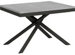 Ityhome - Tavolo Allungabile 120/380X90 Cm Karida Evolution Cemento Telaio E Gambe Antracite