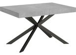 Ityhome - Tavolo Allungabile 120/224X90 Cm Plaker Cemento Gambe Antracite