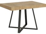 Ityhome - Tavolo Allungabile 120/204X80 Cm Abbraccio Quercia Natura Gambe Antracite