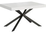 Ityhome - Tavolo Allungabile 140/224X80 Cm Plaker Bianco Frassino Gambe Antracite