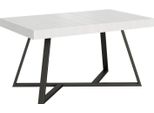Ityhome - Tavolo Allungabile 140/244X90 Cm Booster Bianco Frassino Gambe Antracite