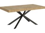 Ityhome - Tavolo Allungabile 160/264X90 Cm Plaker Quercia Natura Gambe Antracite