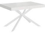 Ityhome - Tavolo Allungabile 140/244X90 Cm Plaker Bianco Frassino Gambe Bianche