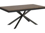 Ityhome - Tavolo Allungabile 180/440X90 Cm Plaker Evolution Noce Telaio E Gambe Antracite