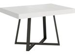 Ityhome - Tavolo Allungabile 120/380X90 Cm Zeplir Bianco Frassino Gambe Antracite