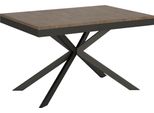 Ityhome - Tavolo Allungabile 160/264X90 Cm Plaker Evolution Noce Telaio E Gambe Antracite