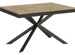 Ityhome - Tavolo Allungabile 120/224X90 Cm Plaker Evolution Quercia Natura Telaio E Gambe Antracite