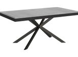Ityhome - Tavolo Allungabile 160/420X90 Cm Plaker Evolution Cemento Telaio E Gambe Antracite