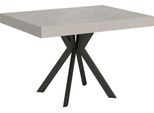 Ityhome - Tavolo Allungabile 120/204X80 Cm Dolcezza Cashmere Gambe Antracite