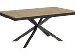 Ityhome - Tavolo Allungabile 180/440X90 Cm Plaker Evolution Quercia Natura Telaio E Gambe Antracite