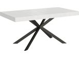 Ityhome - Tavolo Allungabile 160/244X80 Cm Plaker Bianco Frassino Gambe Antracite