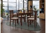Tavolo Da Pranzo Allungabile 80 Cm Con 4 Sedie Adelbite 4 - Noce / Beige
