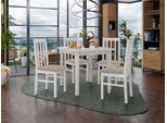 Tavolo Da Pranzo Allungabile 80 Cm Con 4 Sedie Adelbite 4 - Bianco / Beige