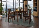 Tavolo Da Pranzo Allungabile 80 Cm Con 4 Sedie Adelbite 4 - Noce / Nero