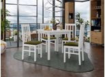 Tavolo Da Pranzo Allungabile 80 Cm Con 4 Sedie Adelbite 4 - Bianco / Oliva Scuro