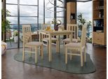 Tavolo Da Pranzo Allungabile 80 Cm Con 4 Sedie Adelbite 4 - Rovere Sonoma / Beige