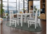 Tavolo Da Pranzo Allungabile 80 Cm Con 4 Sedie Adelbite 4 - Bianco / Grigio