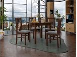 Tavolo Da Pranzo Allungabile 80 Cm Con 4 Sedie Adelbite 4 - Noce / Grigio Acciaio