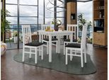 Tavolo Da Pranzo Allungabile 80 Cm Con 4 Sedie Adelbite 4 - Bianco / Nero
