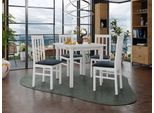 Tavolo Da Pranzo Allungabile 80 Cm Con 4 Sedie Adelbite 4 - Bianco / Blu