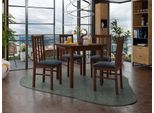 Tavolo Da Pranzo Allungabile 80 Cm Con 4 Sedie Adelbite 4 - Noce / Blu