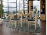 Tavolo Da Pranzo Allungabile 80 Cm Con 4 Sedie Adelbite 4 - Rovere Sonoma / Blu
