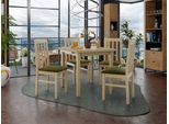 Tavolo Da Pranzo Allungabile 80 Cm Con 4 Sedie Adelbite 4 - Rovere Sonoma / Oliva Scuro