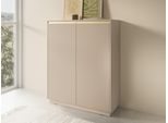 Cassettiera Moderna Beige 127 Cm, 2 Ante, Piano In Laminato