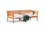Vidaxl Letto Da Giorno Senza Materasso Marrone Cera 90X190 Cm In Legno Di Pino Massiccio