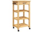 Carrello Da Cucina Monza 48X40X90 Cm In Legno Massiccio Di Pino
