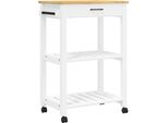 Carrello Da Cucina Monza 60X40X90 Cm In Legno Massiccio Di Pino