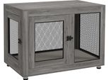 Pawhut Gabbia Per Cani Per Casa, Cassa Per Cani Con 2 Porte, Cuscini Lavabili, Cuccia Per Cani Con Piedini Regolabili, Chiusura, Per Cani Di Taglia Grande Fino A 30 Kg, Grigio