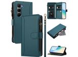 Custodia Per Infinix Hot 60/Hot 60I 4G, Con Cerniera, Portafoglio Custodia Flip In Finto Cuoio Con Tasche Per Carte, Supporto E Passante Per Mano Verde