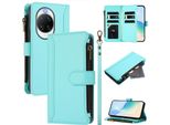 Custodia Per Huawei Nova 14 Ultra, Con Cerniera, Portafoglio In Finto Cuoio Con Tasche Per Carte, Supporto E Passante Per La Mano Verde Menta