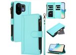 Custodia Per Vivo S30, Con Cerniera, Portafoglio Custodia Flip In Finto Cuoio Con Tasche Per Carte, Supporto E Passante Verde Menta