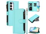 Custodia Per Tecno Spark 40 Pro+, Con Cerniera, Portafoglio Custodia Flip In Finto Cuoio Con Tasche Per Carte, Supporto E Passante Per La Mano Verde Menta