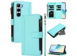 Custodia Per Infinix Hot 60 Pro+, Con Cerniera, Custodia Flip Wallet In Finto Cuoio Con Tasche Per Carte, Supporto E Passante Verde Menta