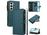 Custodia Per Tecno Spark 40 Pro, Con Cerniera, Portafoglio Custodia Flip In Finto Cuoio Con Tasche Per Carte, Supporto E Passante Per Mano Verde