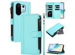 Custodia Per Vivo S30 Pro Mini/Vivo X200 Fe, Con Cerniera, Portafoglio Custodia Flip In Finto Cuoio Con Tasche Per Carte, Supporto E Passante Verde Menta
