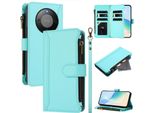 Custodia Per Honor X9D/Honor X70, Con Cerniera, Portafoglio, Custodia Flip In Finto Cuoio Con Tasche Per Carte, Supporto E Passante Verde Menta