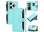 Custodia Per Huawei Pura 80, Con Cerniera, Portafoglio Custodia Flip In Finto Cuoio Con Tasche Per Carte, Supporto E Passante Per Mano Verde Menta